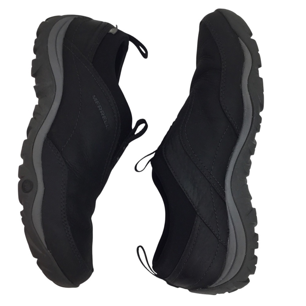 Merrell Bracken Insulated Nubuck Leather Waterproof Hiking Shoes Black - Picture 3 of 14